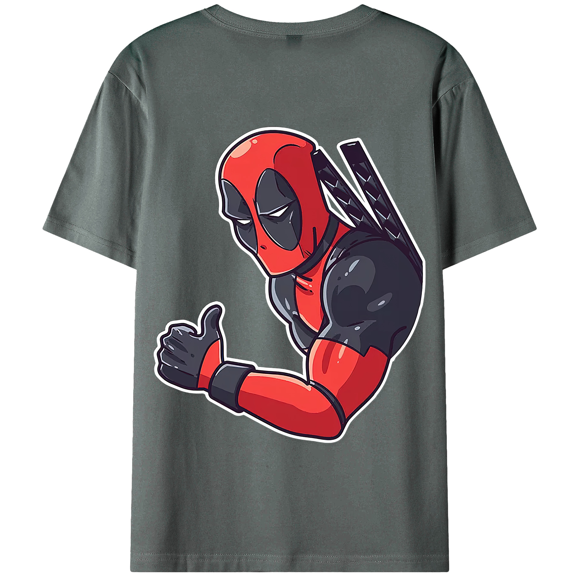 （画像用） Deadpool デッドプール 綿100％半袖Tシャツ（背面プリント）